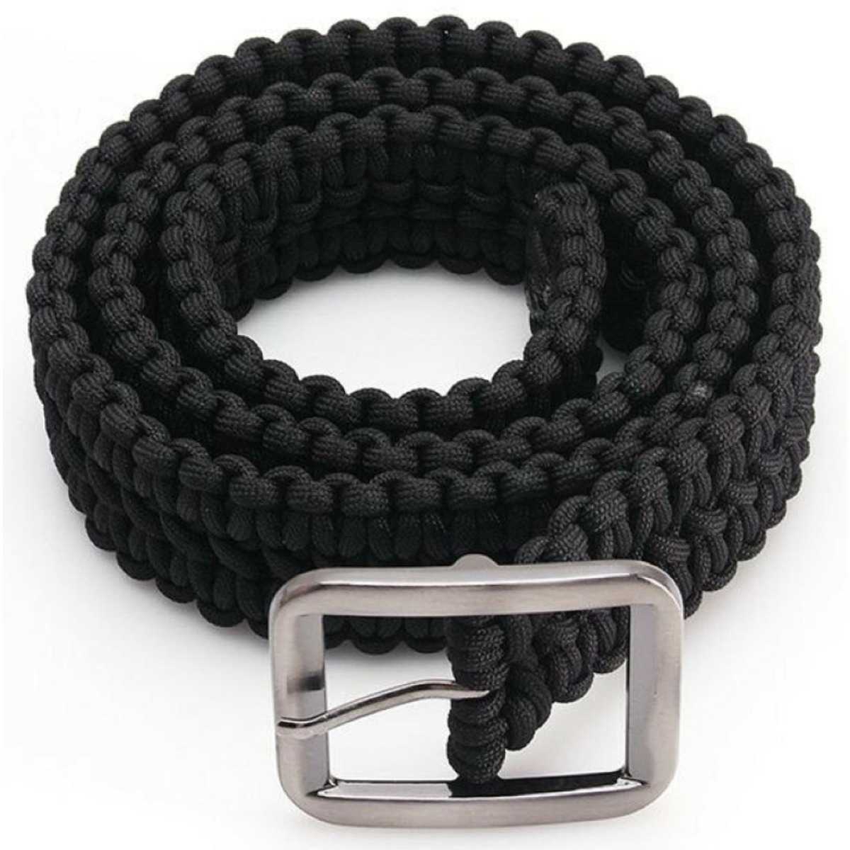 Paracord Bælte 120 cm. 550 LBS Sort Bushcraft- og Overlevelsesbælte