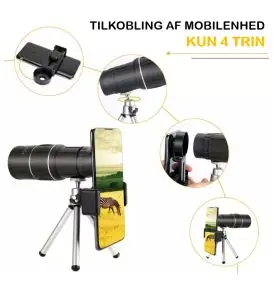 16x52 Vandtæt Monokularkikkert inkl. Mobiladapter & Stativ - Alle Tilbud