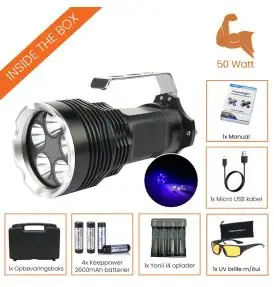 395 nm Bredspektret UV-Startpakke - Dark Night 50W Sæt - Ravlygter & UV-udstyr