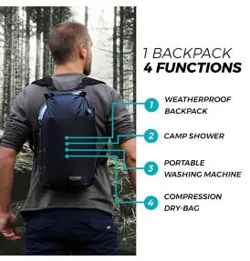 Scrubba all-in-1 Backpack 'Stealth Pack' 21 liter vandtæt rygsæk - Rygsæk og Tasker