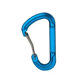 D-Shape Aluminium Karabinhage – 76 x 7 mm (Blå) - Tilbud Outdoor