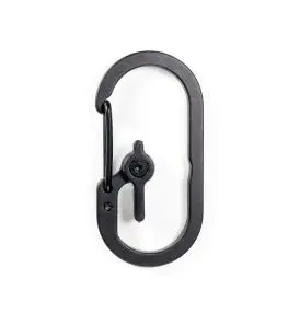 D-Shape Karabinhage med Lås – 50 x 3 mm (Mat Sort) - Sikkerhed og selvredning