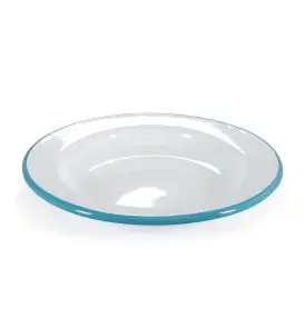 Hvid Emalje Frokost Tallerken 20 cm. - Udekøkken og udstyr