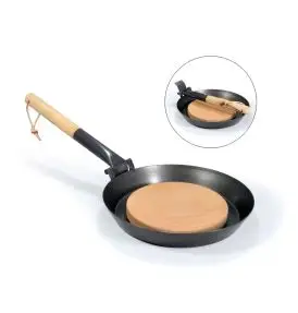 Bålpande ø24 cm. foldbar m. skærebræt - Tilbehør til Bål og Grill