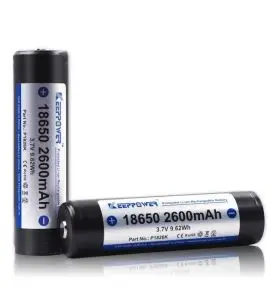 KeepPower 18650 2600mAh Protected Li-Ion Batteri (2-Pak) - Batterier