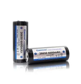 KeepPower 26650 6000mAh Protected Li-Ion Batteri (2-Pak) - Batterier