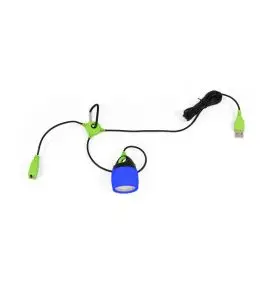 LED Lejrlampe Blå. 200 lumen Varm hvid. Serieforbind med USB - Lygter og lanterner