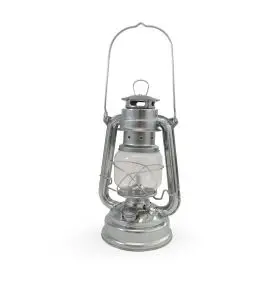 Outdoors Flagermuslygte 25 cm – Klassisk stormlygte i blank galvaniseret stål - Lygter og lanterner