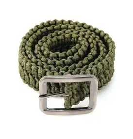 Outdoors Paracord Bælte 550 LBS – 120 cm Bushcraft Bælte med Metalknap (Olivegrøn) - Påklædning outdoor alle varer