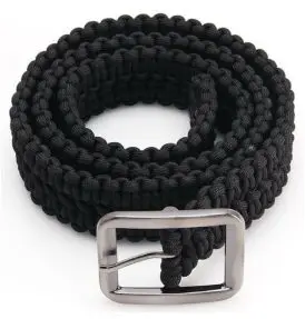 Paracord Bælte 120 cm. 550 LBS – Sort Bushcraft- og Overlevelsesbælte - Påklædning til kajak