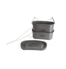Premium Titanium Grydesæt (750 ml + 400 ml) – Ultralight Bålsæt med Ophæng - Titanium Outdoor & Hverdag
