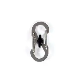 S-Shape Mini Karabinhage med Lås – 35 x 7 mm (Sølv) - Tilbud Outdoor