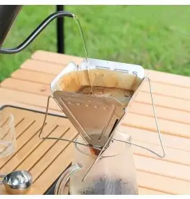 Stabil stål kaffedripper - Foldbar Coffee Dripper - Udekøkken og udstyr alle varer