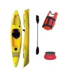 Komplet SeaBird Ranchero hundekajak begyndersæt med stabil fritidskajak, hunderedningsvest med håndtag, lang pagaj og foldbar vandskål.